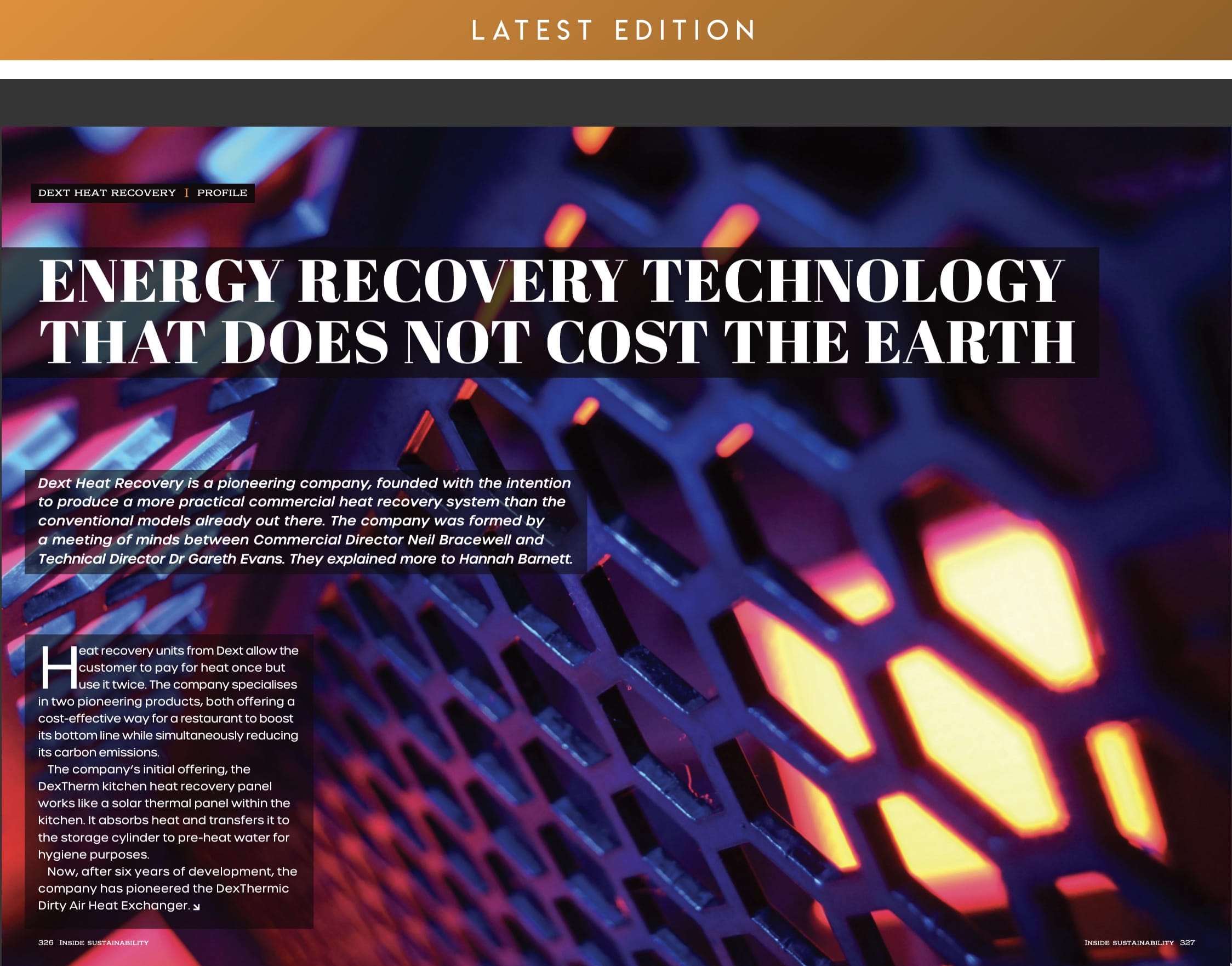 Rivista Inside Sostenibilità - Dext Heat Recovery
